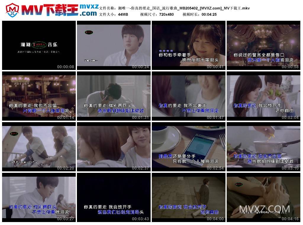 湘唯一-你真的要走_国语_流行歌曲_MB205402